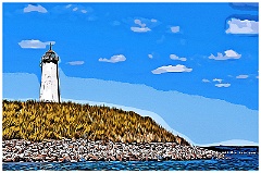 Faulkner's Island Lighthouse Digital Painting